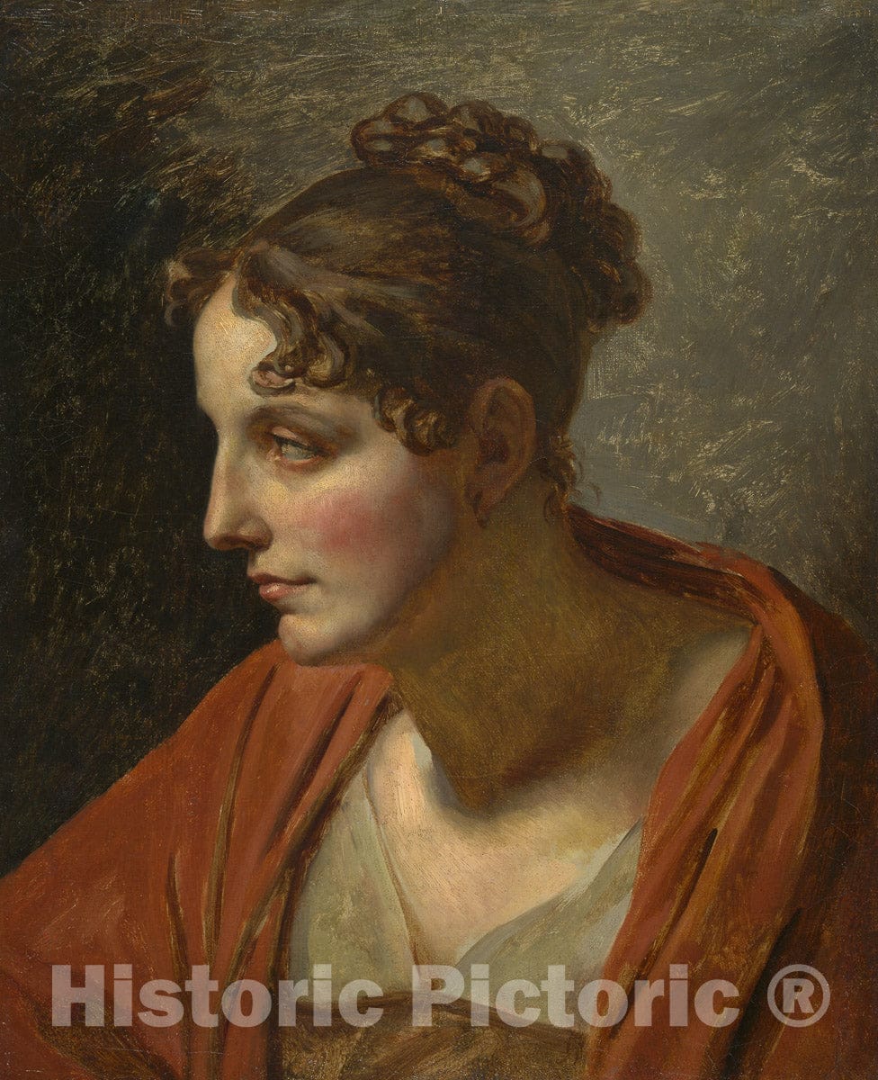 Art Print : Head of a Woman, c 1969, Vintage Wall Decor :