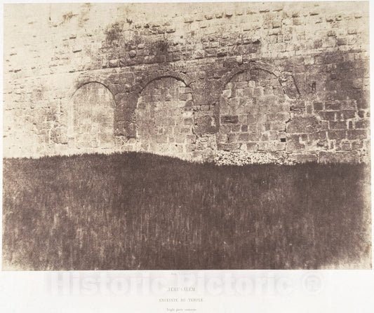 Photo Print : Auguste Salzmann - Jérusalem, Enceinte du Temple, Triple Porte Romaine : Vintage Wall Art