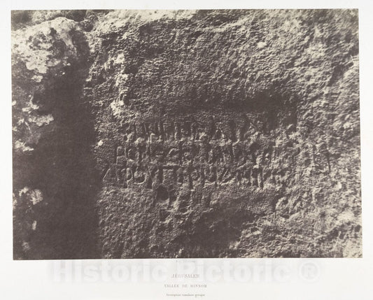 Photo Print : Auguste Salzmann - Jérusalem, Vallée de Hinnom, Inscription tumulaire Grecque, 1 : Vintage Wall Art