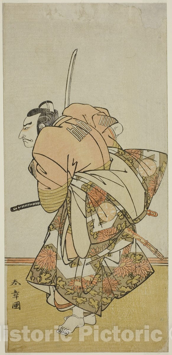 Art Print : Hana-zumo Genji Hiiki v7, Katsukawa Shunsho, c 1778, Vintage Wall Decor :