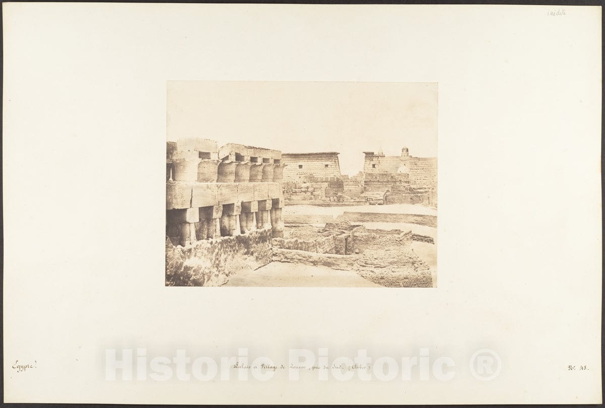 Photo Print : Maxime Du Camp - Palais et Village de Louxor, Pris du Sud, Thèbes : Vintage Wall Art