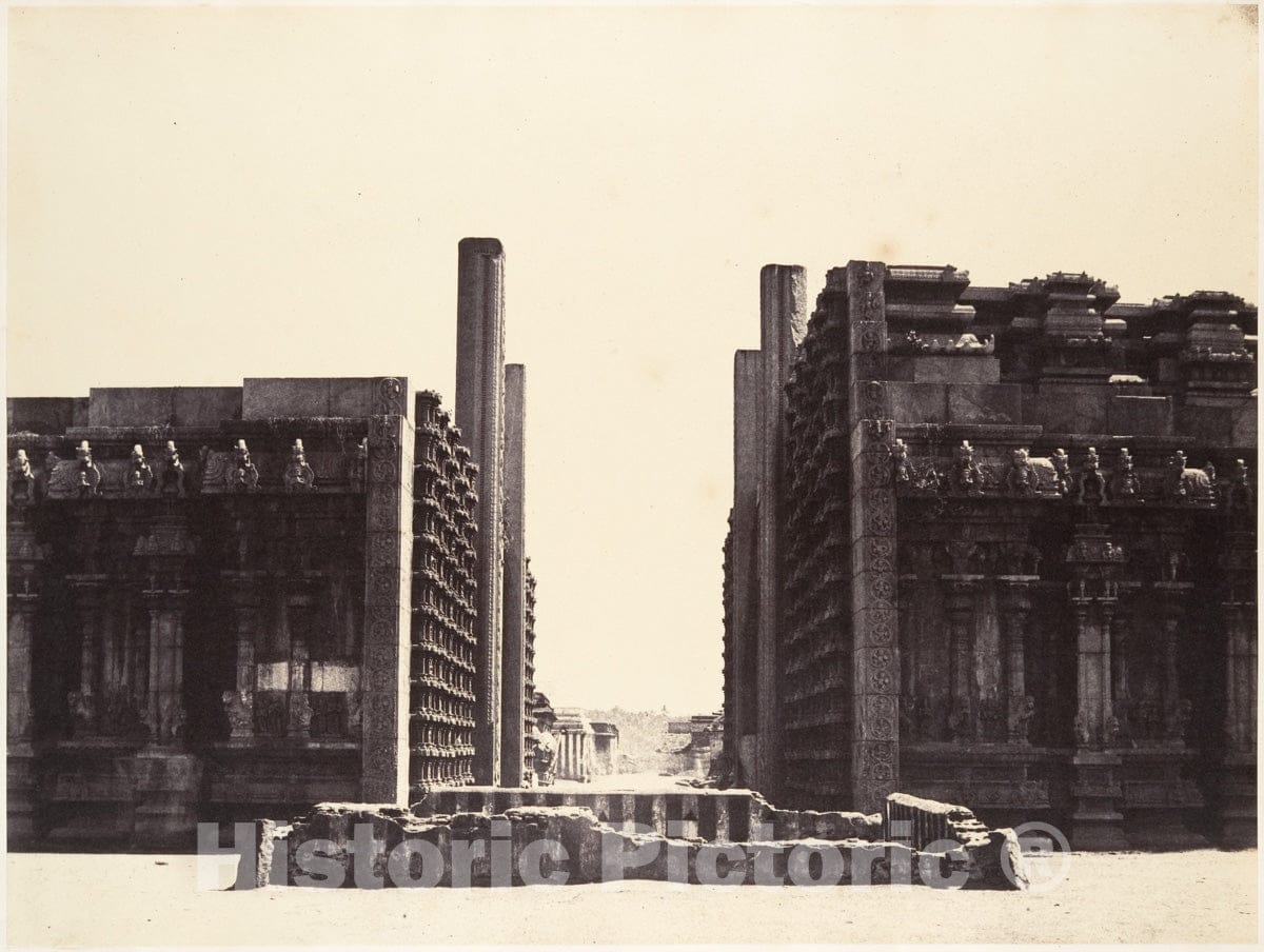Photo Print : Linnaeus Tripe - The Raya Gopuram from W : Vintage Wall Art