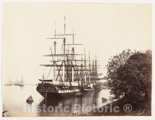 Photo Print : The Hoogly River by Fort William : Vintage Wall Art