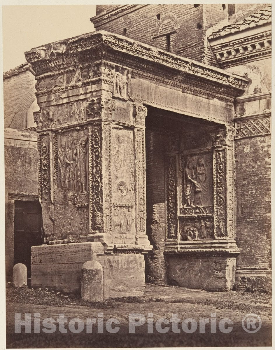 Photo Print : Eugène Constant - L'arco Degli argentari, adossato alla chiesa di San Giorgio al Velabro : Vintage Wall Art