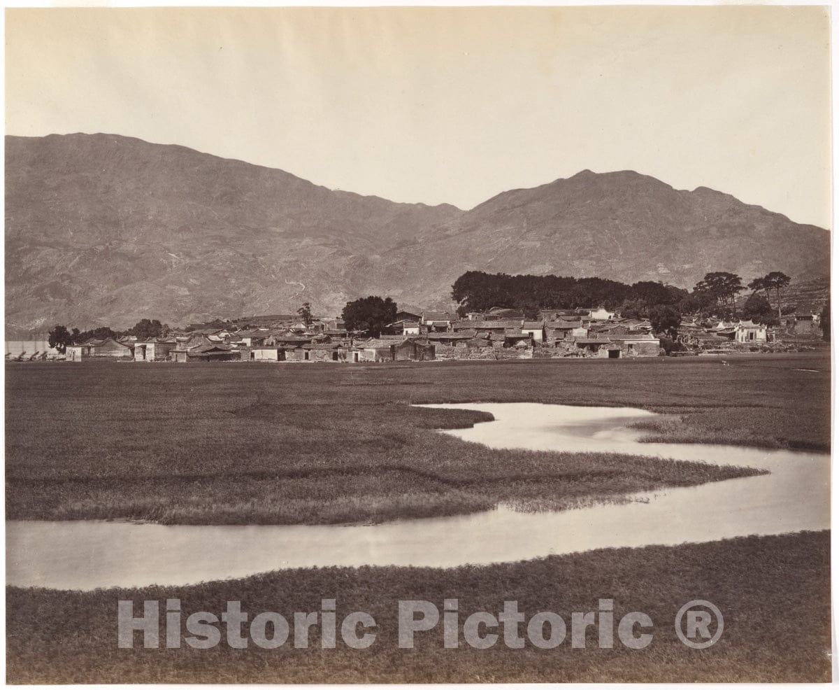 Photo Print : John Thomson - Village, River Min : Vintage Wall Art