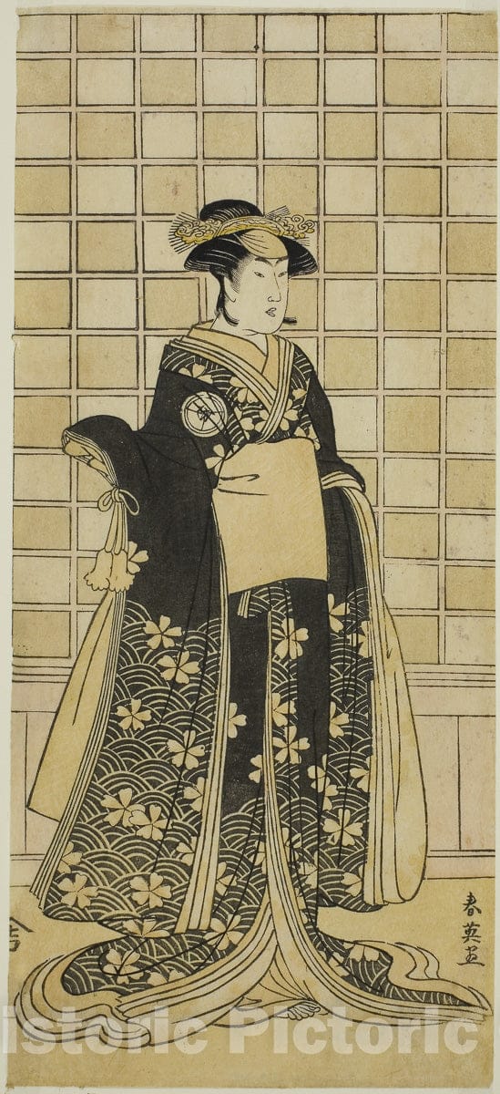 Art Print : Genji Saiko Kogane Tachibana, Katsukawa Shun'ei, c 1777, Vintage Wall Decor :