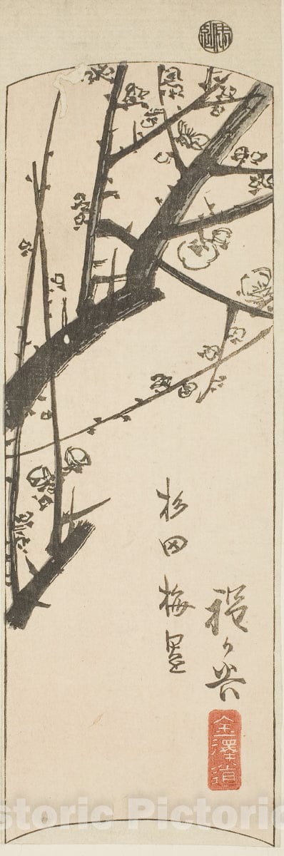 Art Print : Hodogaya, section of sheet no. two from the series "Cutout Pictures of the Tokaido (Tokaido harimaze zue)", Utagawa Hiroshige, c 185two, Vintage Wall Decor :