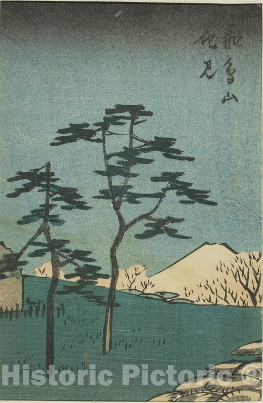Art Print : Flower Viewing at Asuka Hill (Asukayama hanami), section of a sheet , Utagawa Hiroshige, c 1850, Vintage Wall Decor :