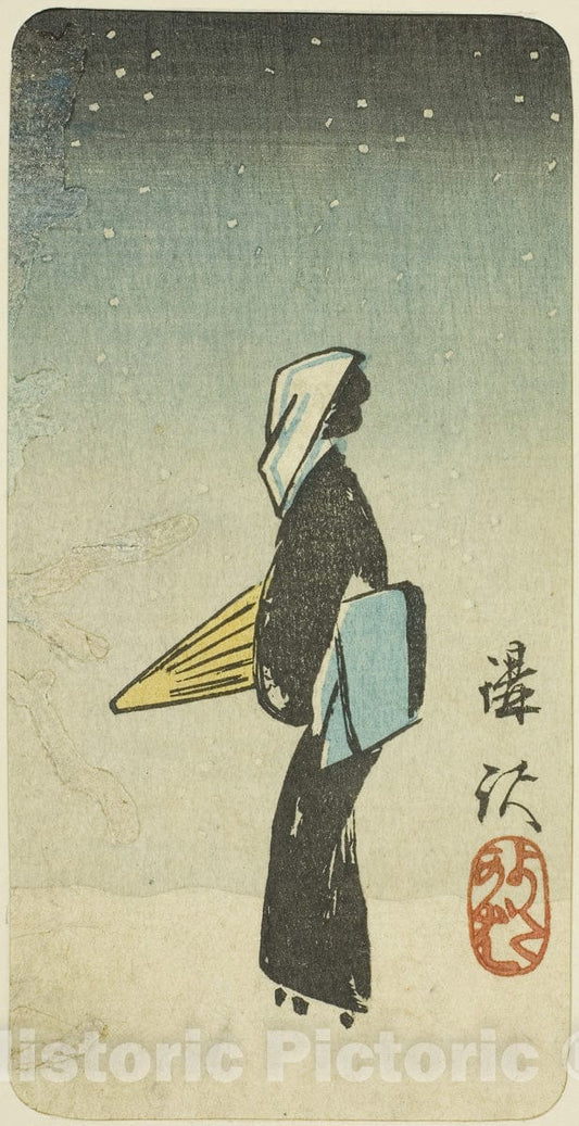 Art Print : The Streetwalker Scene , Utagawa Hiroshige, c 1857, Vintage Wall Decor :