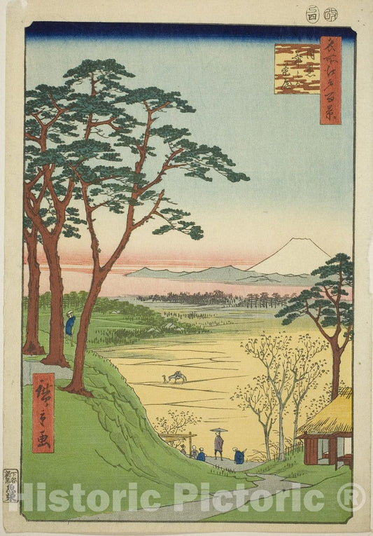Art Print : Old Mans Teahouse, Meguro , from One Hundred Famous Views of Edo , Utagawa Hiroshige, c 1857, Vintage Wall Decor :