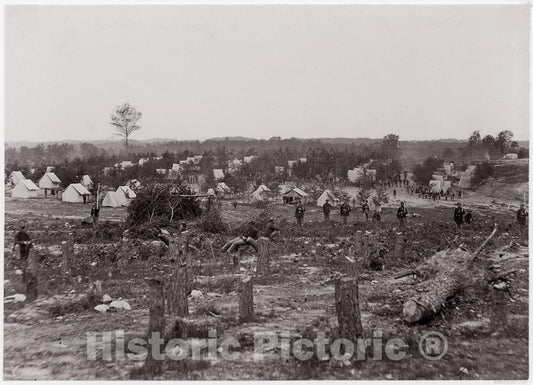 Photo Print : Formerly Mathew B. Brady - Camp of 30th Pennsylvania Infantry : Vintage Wall Art