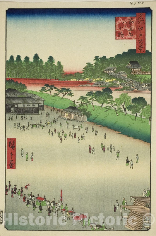 Art Print : Yatsukoji, Inside Sujikai Gate , from Â“One Hundred Famous Views of Edo , Utagawa Hiroshige, c 1857, Vintage Wall Decor :