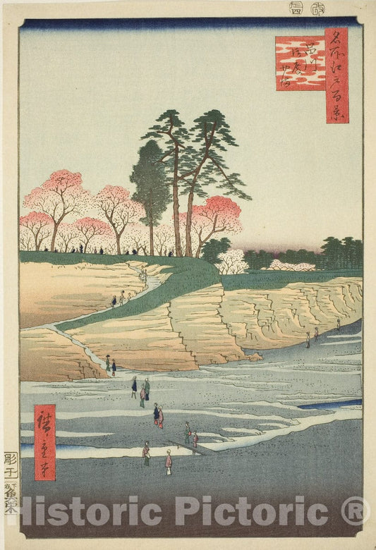 Art Print : Goten Hill at Shinagawa , from One Hundred Famous Views of Edo , Utagawa Hiroshige, c 1856, Vintage Wall Decor :