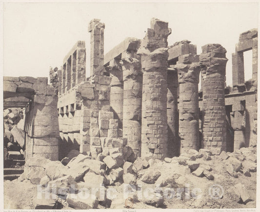 Photo Print : Félix Teynard - Karnak (Thèbes), Palais - Salle Hypostyle - Vue Générale Prise du Point Q : Vintage Wall Art