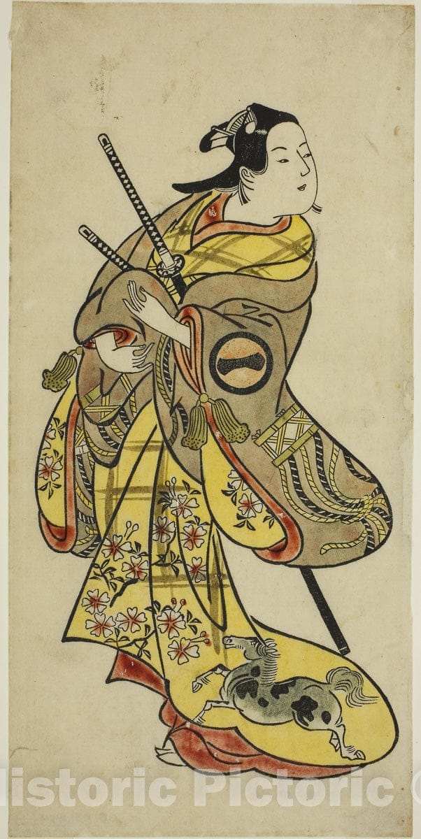 Art Print : The Actor Ichikawa Monnosuke I, Okumura Toshinobu, c 1725, Vintage Wall Decor :
