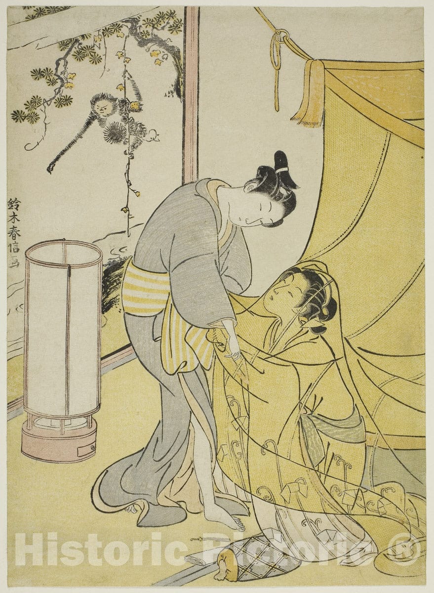 Art Print : Lovers Parting at Dawn, Suzuki Harunobu, c 1765, Vintage Wall Decor :