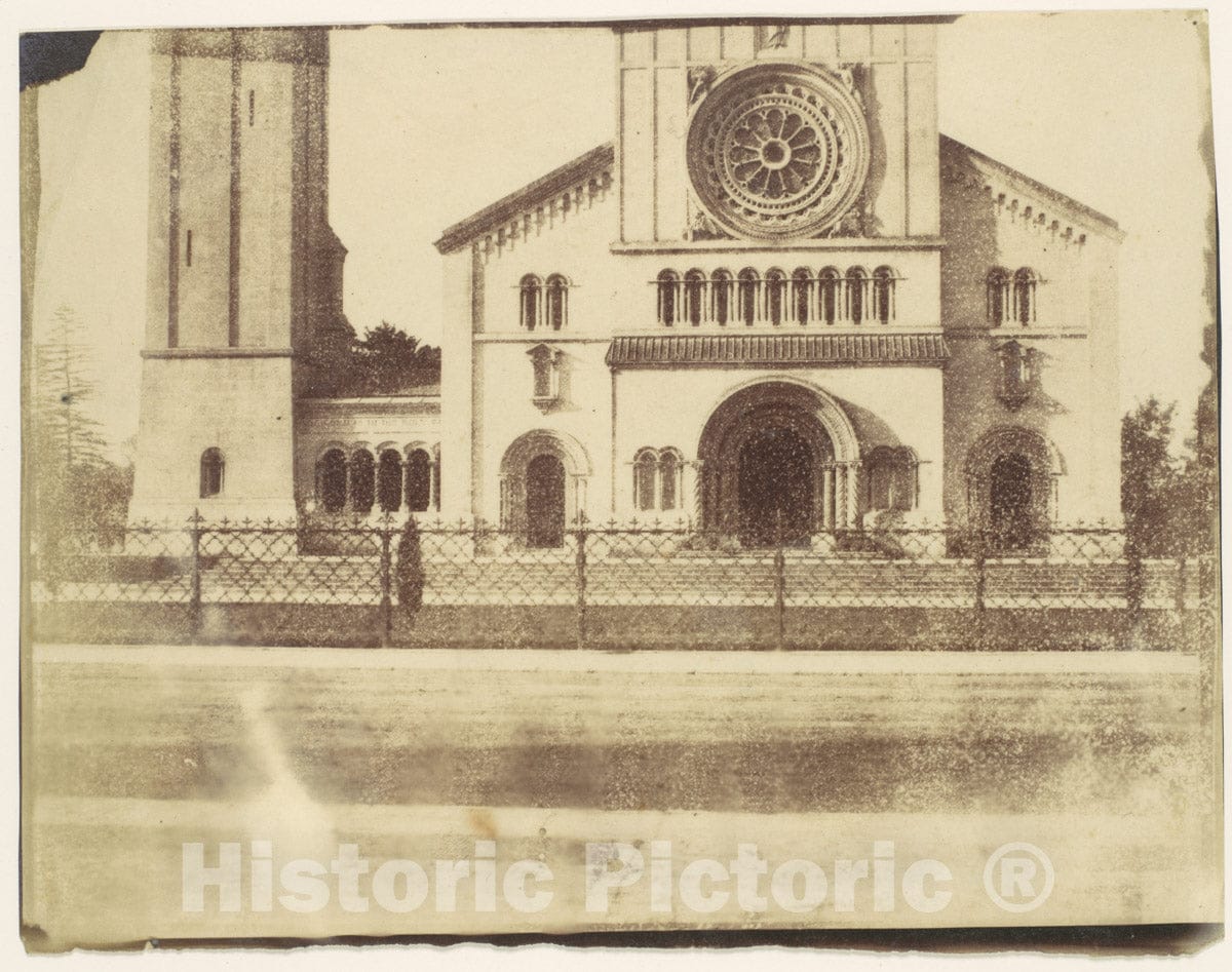 Photo Print : Wilton Church, Facade and Bell Tower 1 : Vintage Wall Art