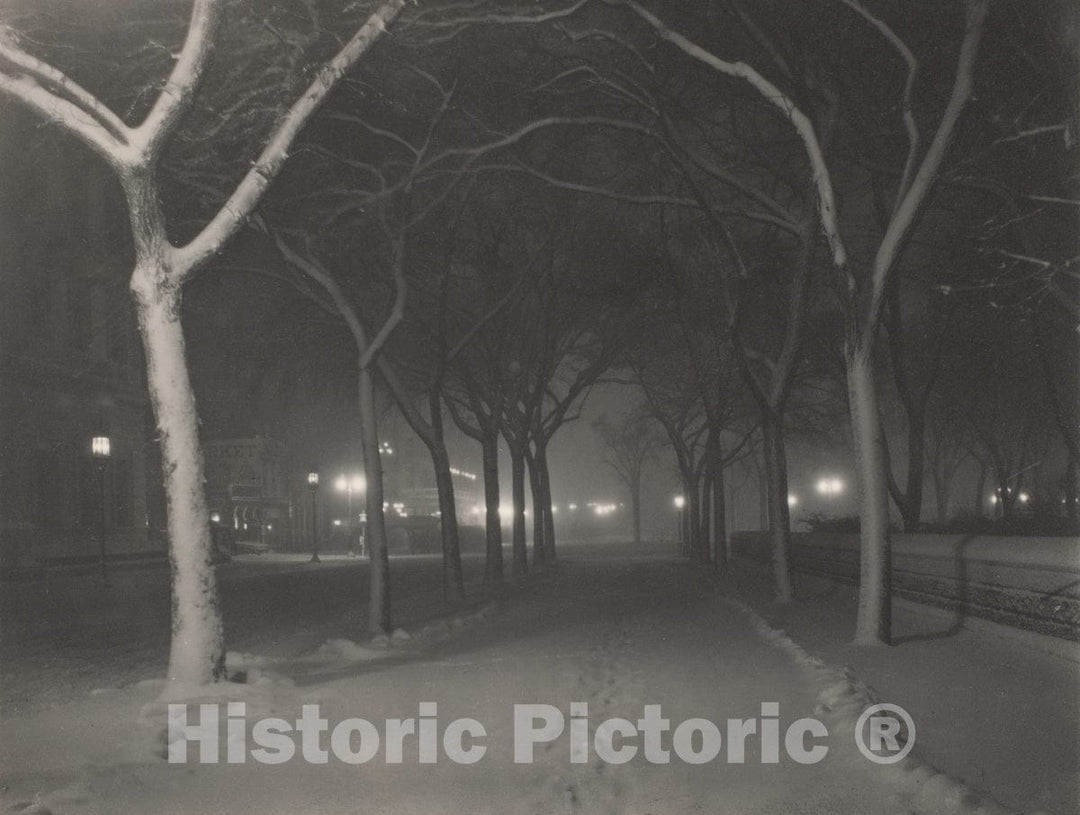 Photo Print : Alfred Stieglitz - an ICY Night : Vintage Wall Art