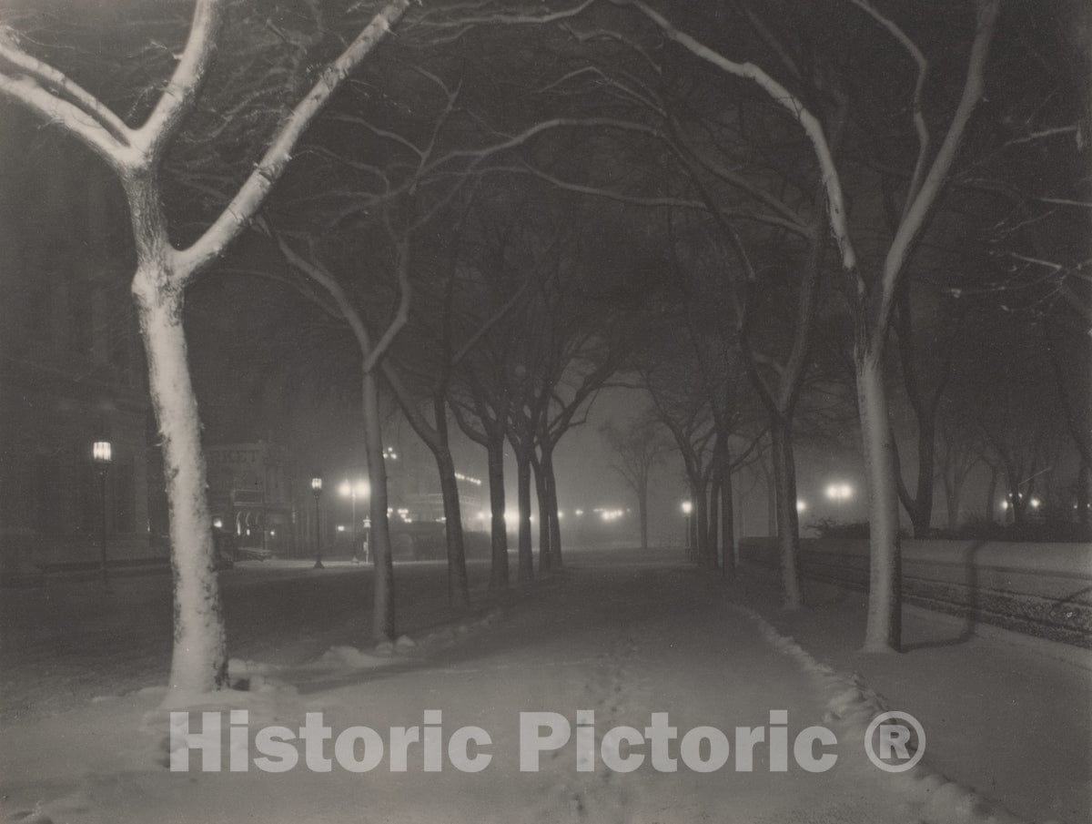 Photo Print : Alfred Stieglitz - an ICY Night : Vintage Wall Art