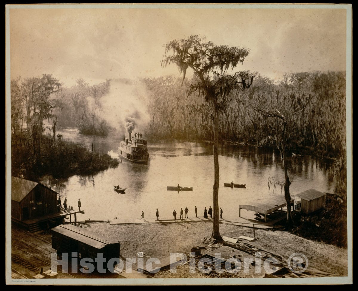 Photo Print : Stern-Wheeler Arriving at Silver Springs - Artist: George Barker - Created: 1886 : Vintage Wall Art