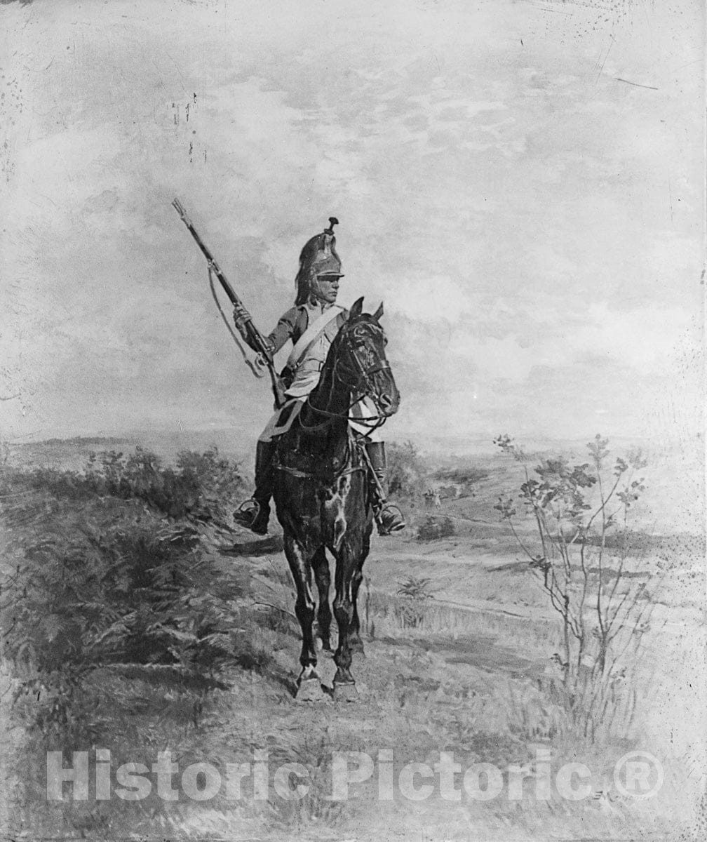 Art Print : The Out-Post, Jean Louis Ernest Meissonier, c 1877, Vintage Wall Decor :