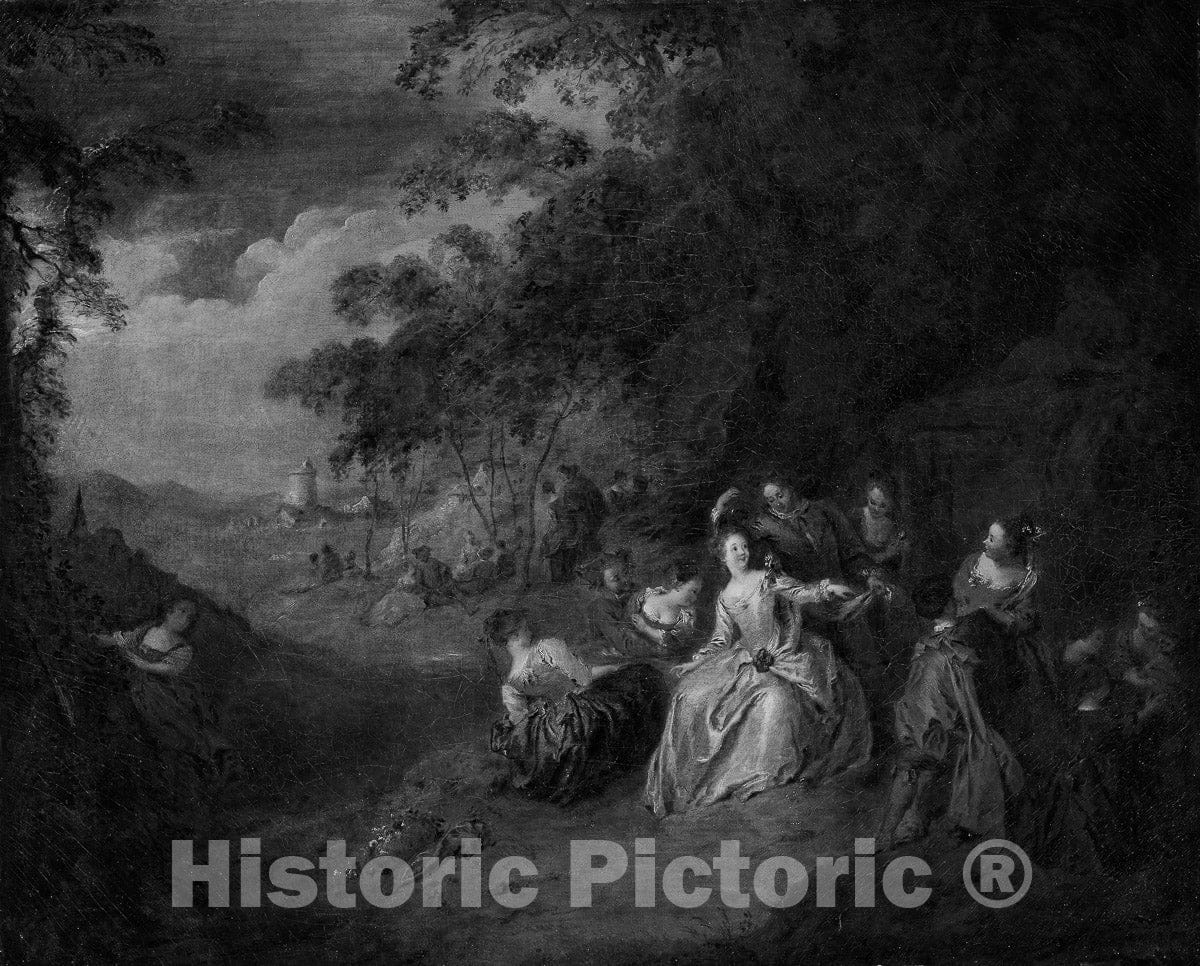 Art Print : Love in the Open Air, Jean Baptiste Joseph Pater , c 1958, Vintage Wall Decor :