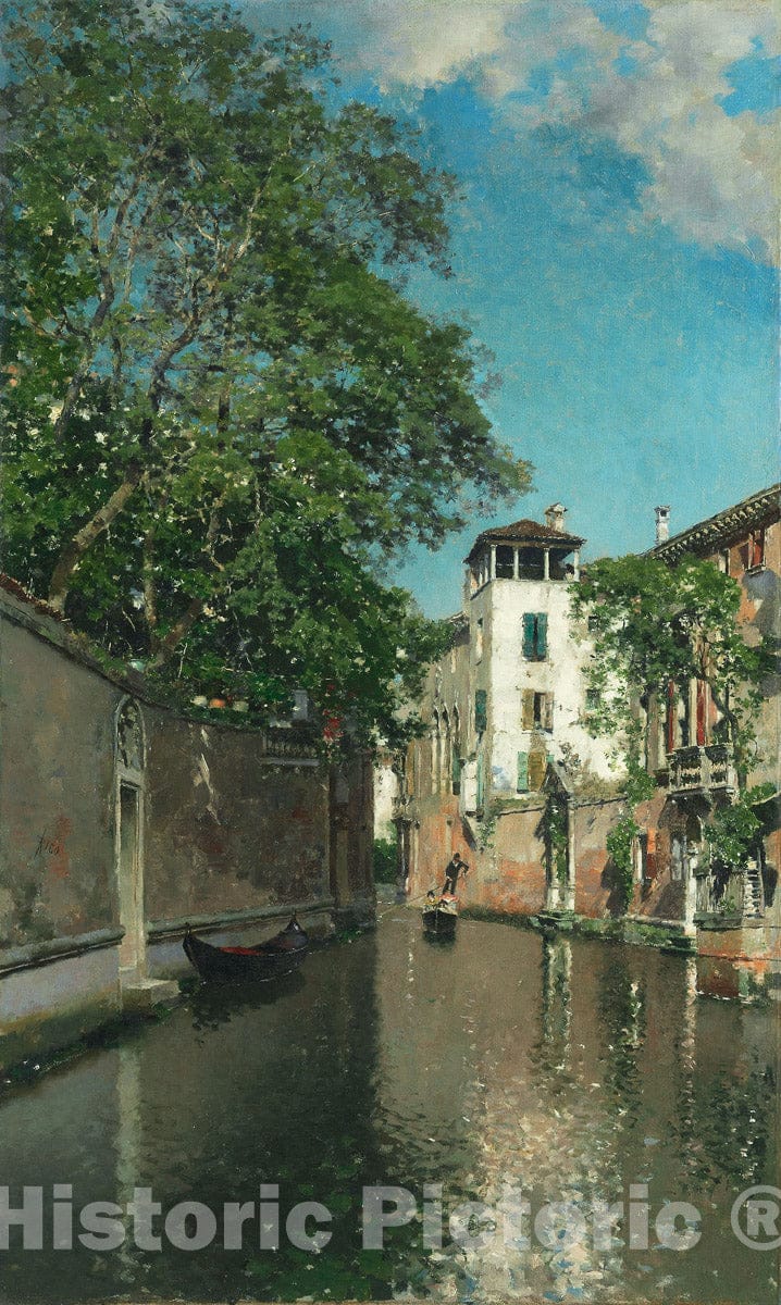 Art Print : Canal in Venice, Martin Rico y Ortega, c 1789, Vintage Wall Decor :