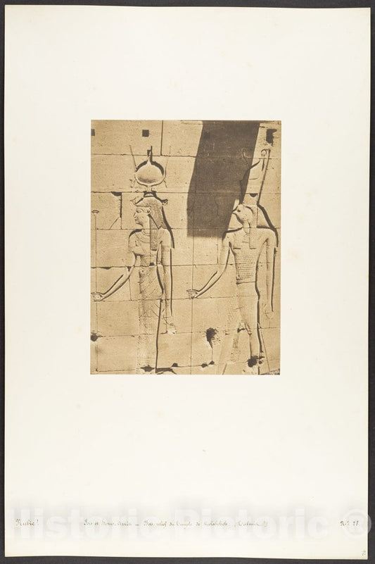 Photo Print : Maxime Du Camp - Isis et Horus-Arsiési - Bas-Relief du Temple de Kalabcheh (Talmis) : Vintage Wall Art