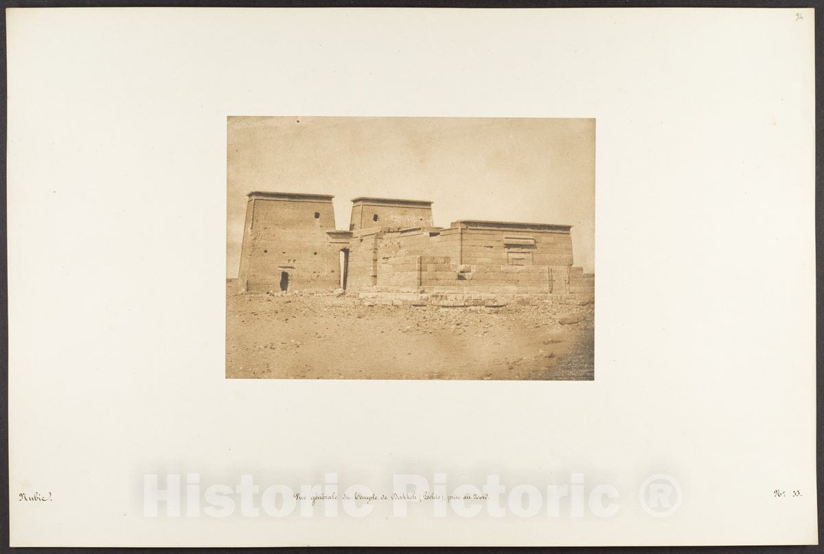 Photo Print : Maxime Du Camp - Vue générale du Temple de Dakkeh (Pselcis), Prise au Nord : Vintage Wall Art