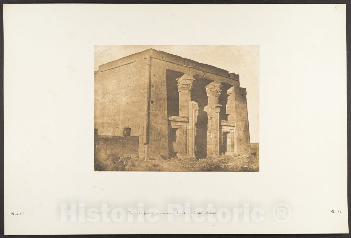 Photo Print : Maxime Du Camp - Vue de la façade du Pronaos du Temple de Dakkeh (Pselcis) : Vintage Wall Art