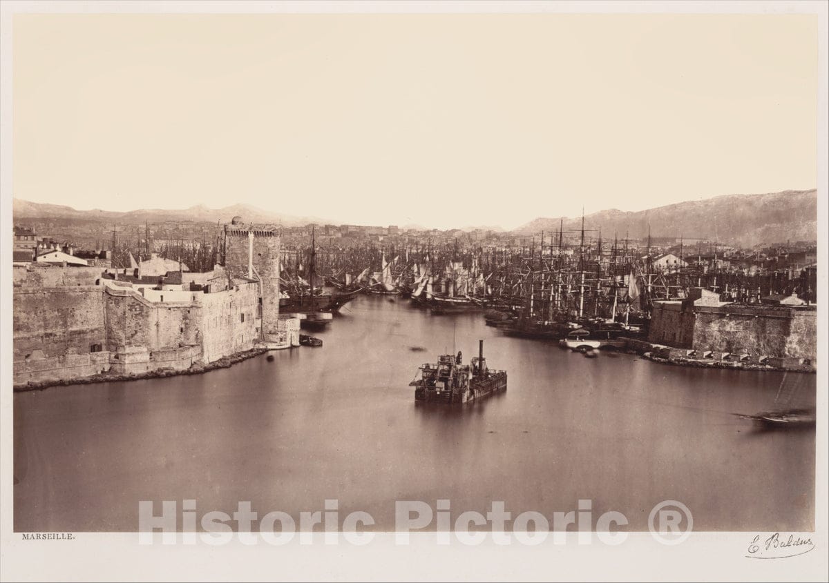 Photo Print : Édouard Baldus - Marseille 1 : Vintage Wall Art