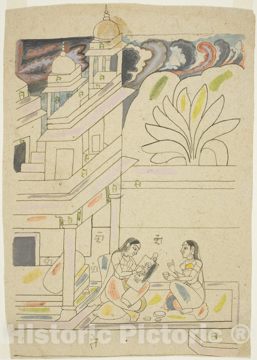 Art Print : Dhanasri Ragini, c 1620, Vintage Wall Decor :