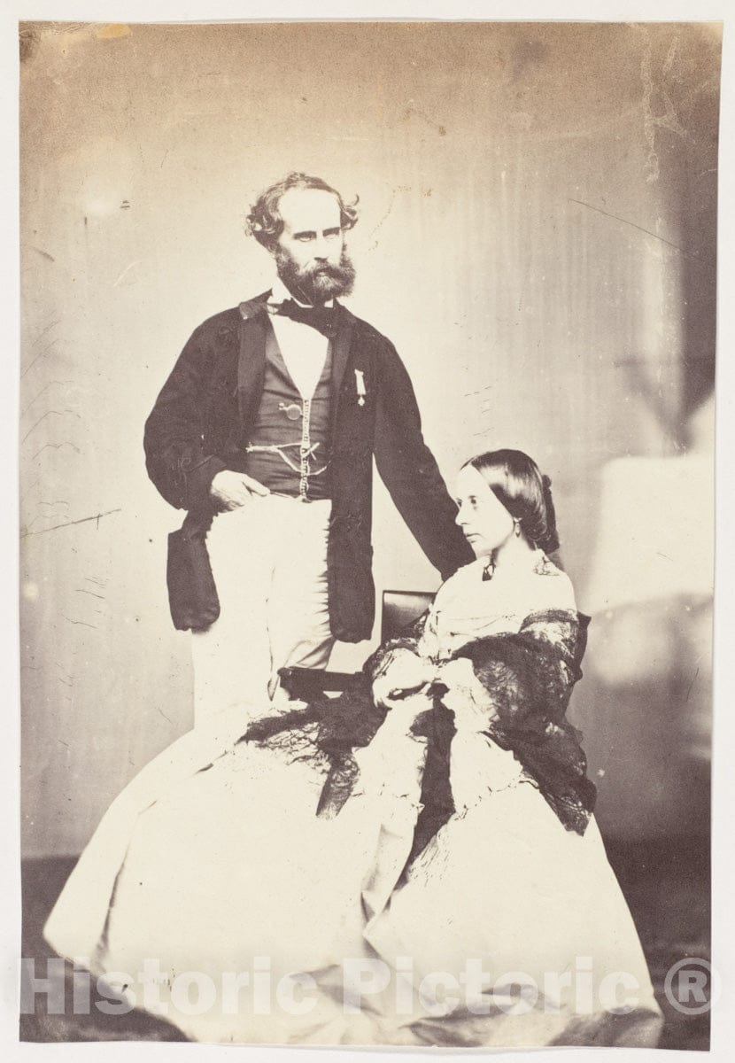 Photo Print : Colonel Vincent Eyre C.B. Bengal Artillery,The Hero of Arrah and Mrs Eyre : Vintage Wall Art