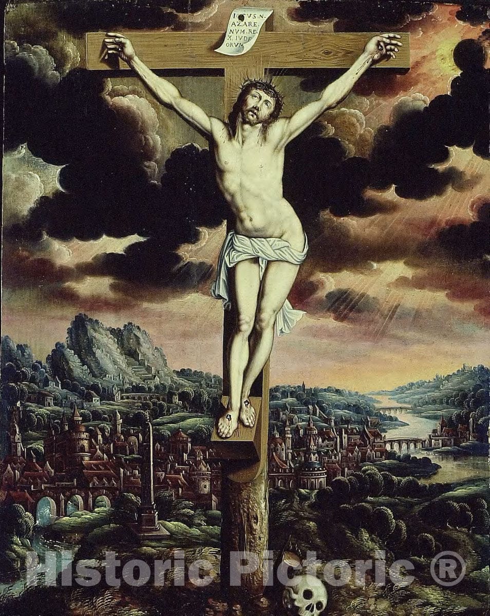 Art Print : Christ on the Cross, c 1600, Vintage Wall Decor :