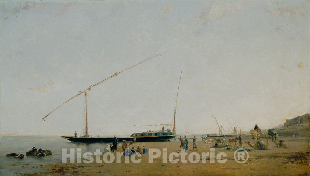 Art Print : On the Nile, Near Philae, EugÃ¨ne Fromentin, 1871, Vintage Wall Decor :