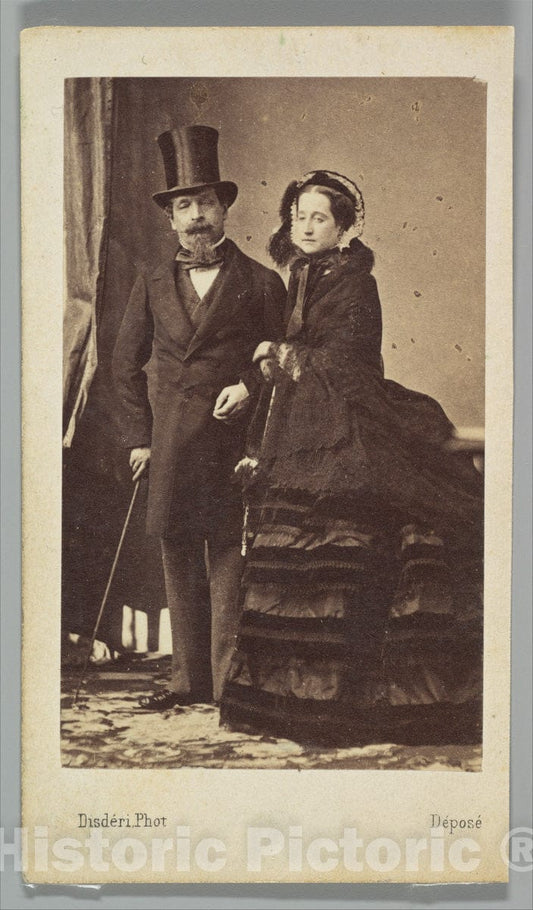 Art Print : André-Adolphe-Eugène Disdéri - Napoleon III and Empress Eugenie : Vintage Wall Art