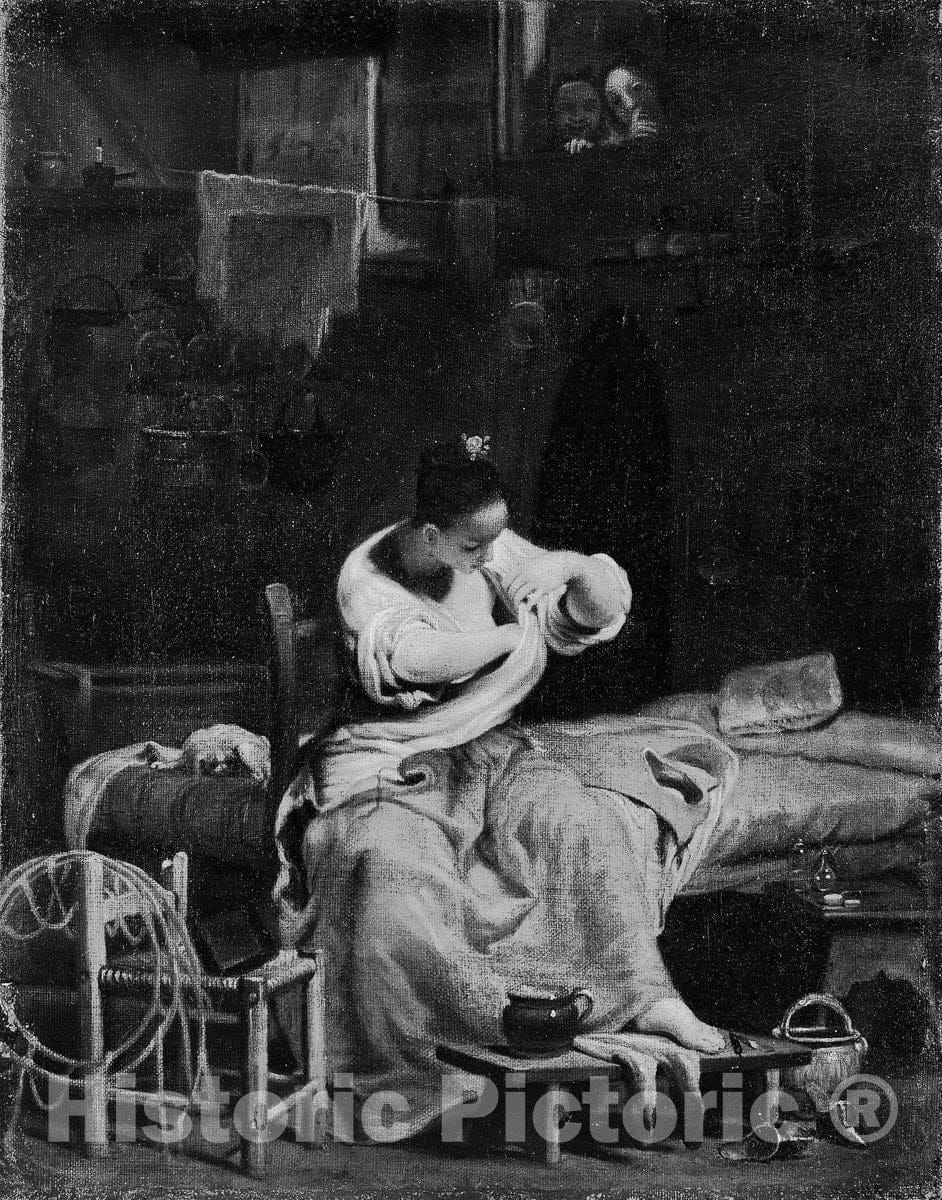 Art Print : Woman Looking For Fleas, Giuseppe Maria Crespi, c 1715, Vintage Wall Decor :