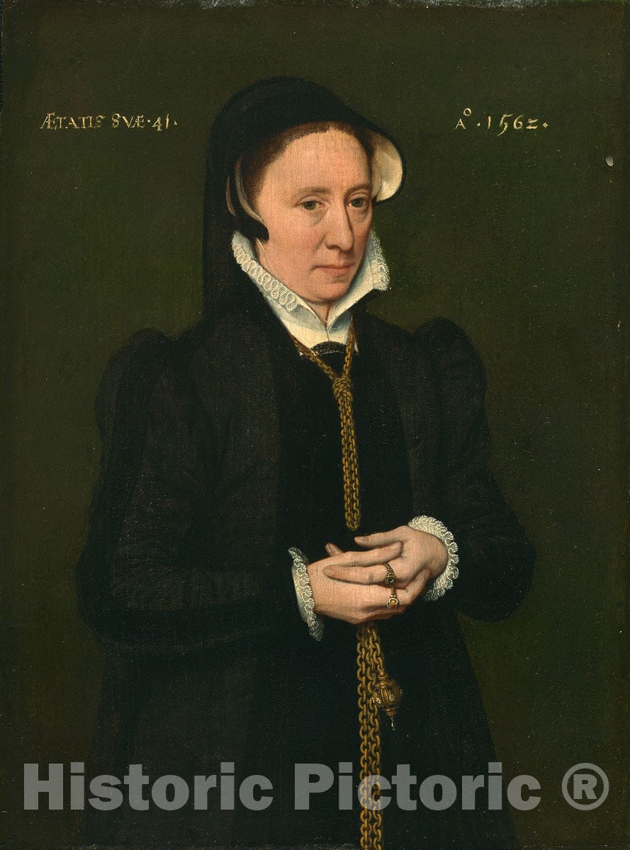 Art Print : Portrait of a Woman, Hans Eworth, c 1563, Vintage Wall Decor :