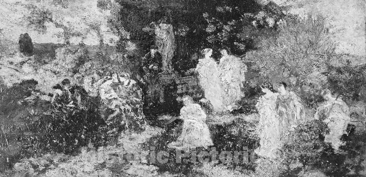 Art Print : The Princesses, Adolphe Joseph Thomas Monticelli, c 1865, Vintage Wall Decor :