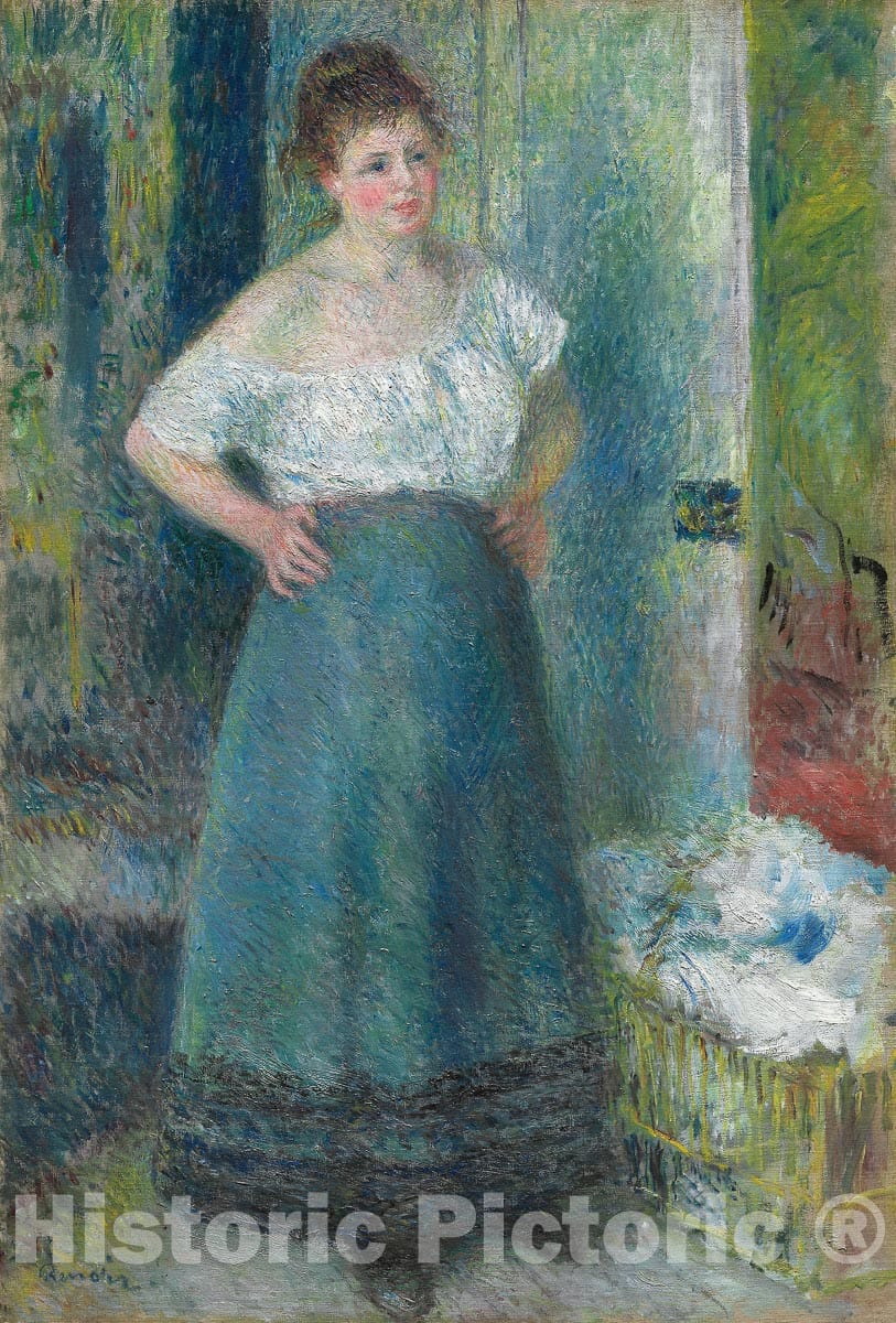 Art Print : The Laundress, Pierre-Auguste Renoir, c 1878, Vintage Wall Decor :