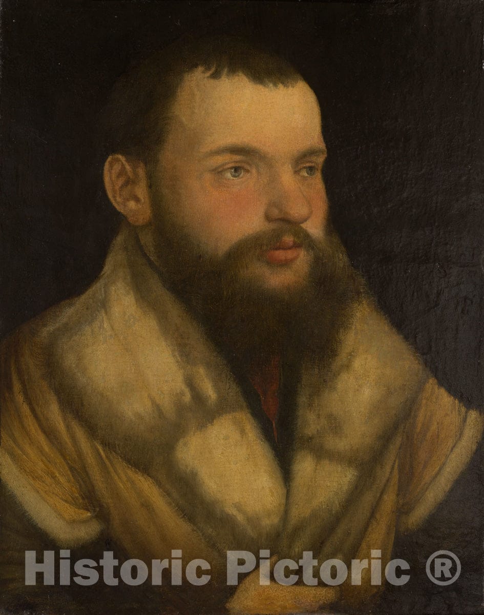 Art Print : Portrait of a Man, Martin Schaffner, c 1515, Vintage Wall Decor :