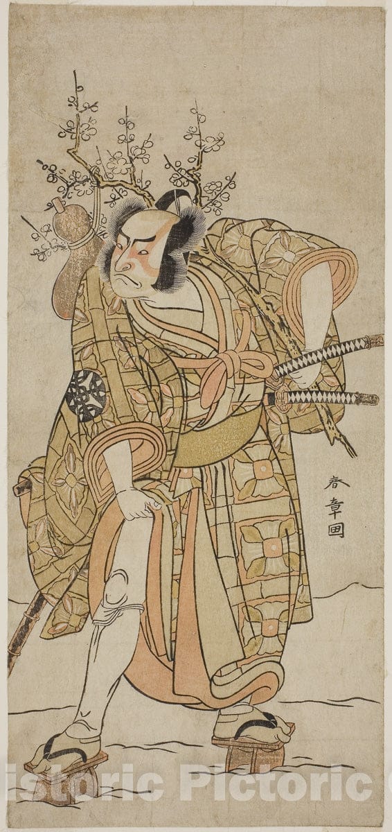Art Print : Hana-zumo Genji Hiiki v2, Katsukawa Shunsho, c 1775, Vintage Wall Decor :