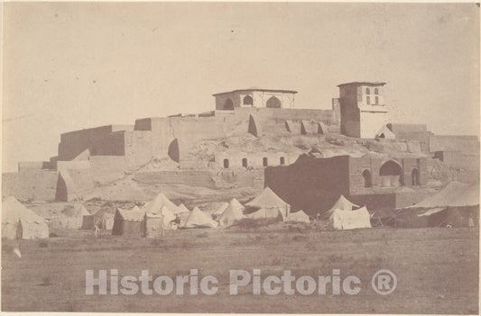 Photo Print : Possibly by Luigi Pesce - A Persian Citadel in The Environs of Sultaniye : Vintage Wall Art