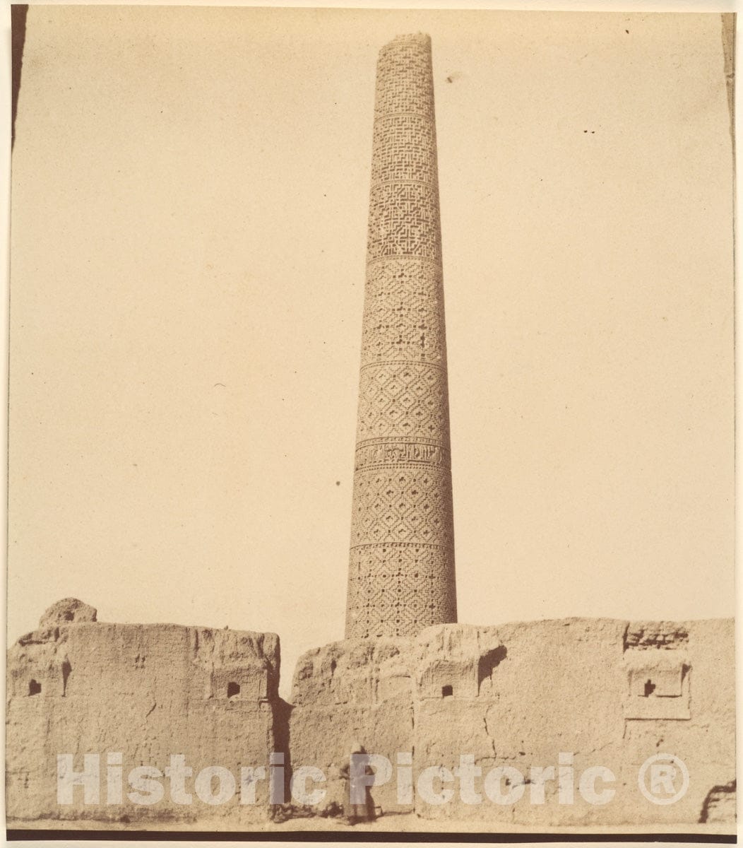 Photo Print : Possibly by Luigi Pesce - Minaret of The Mosque of 40 Columns, Chehel Dokhtar, 359b. : Vintage Wall Art