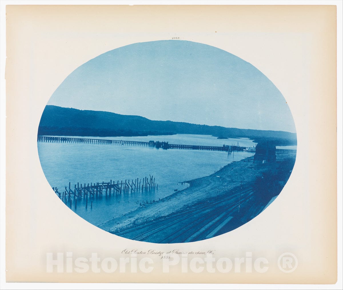 Photo Print : Henry P. Bosse - No. 193a. Old Ponton Bridge at Prairie du Chien, Wisconsin : Vintage Wall Art