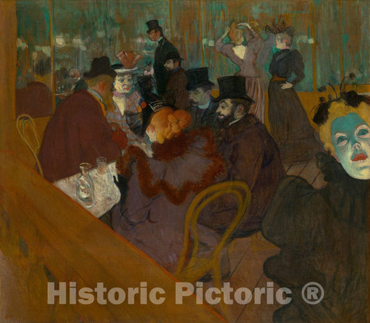 Art Print : At the Moulin Rouge, Henri de Toulouse-Lautrec, c 1894, Vintage Wall Decor :