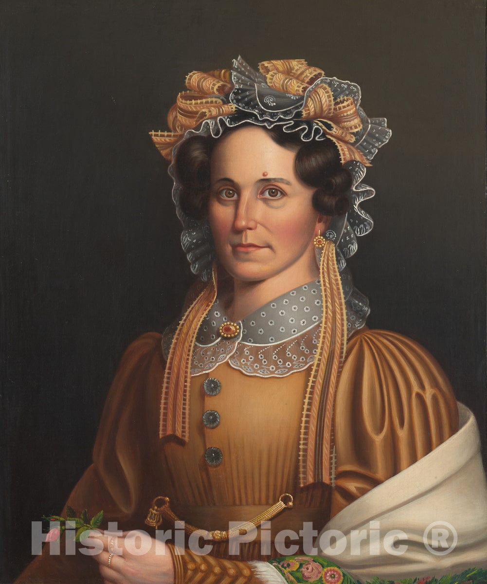 Art Print : Lady in Brown, Frederick R. Spencer, c 1850, Vintage Wall Decor :