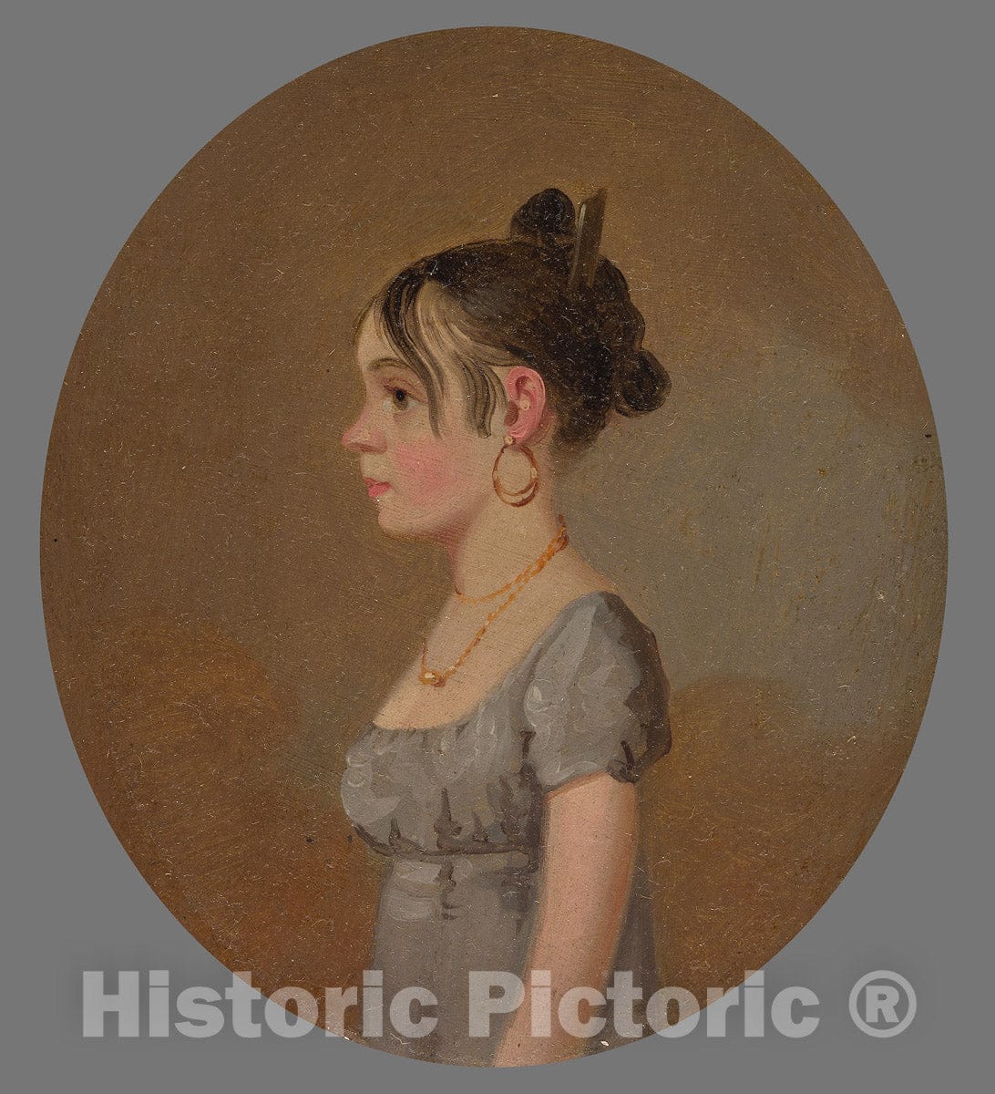 Art Print : Miss Schaum, Jacob Eichholtz, c 1809, Vintage Wall Decor :