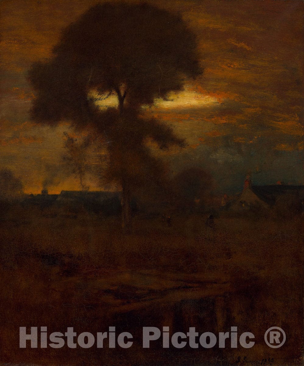 Art Print : Afterglow, George Inness, 1893, Vintage Wall Decor :
