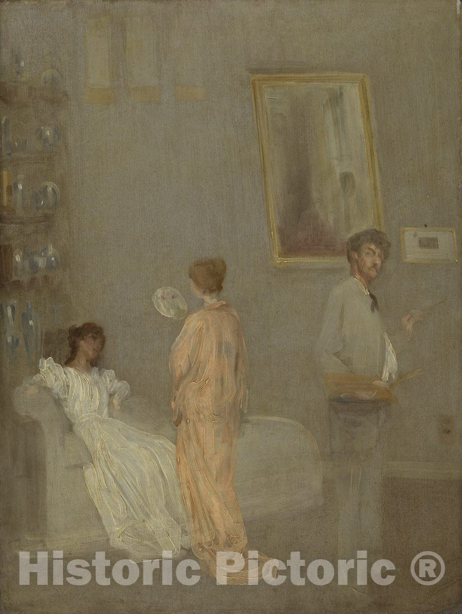 Art Print : The Artist in His Studio, James McNeill Whistler, c 1865, Vintage Wall Decor :